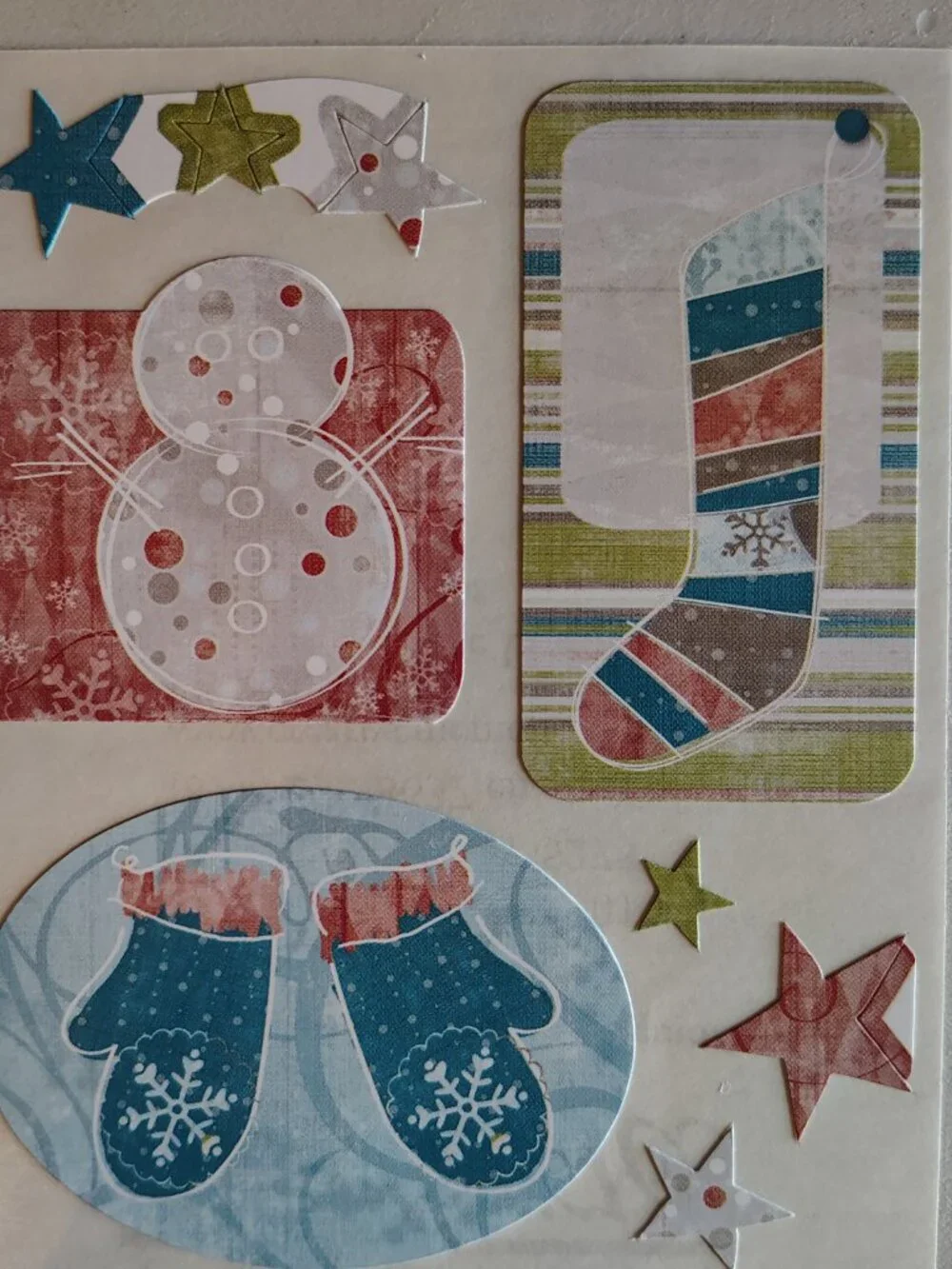 Creative Memories Holiday Stickers Open House Christmas Muted Pastels Lot Of 5
